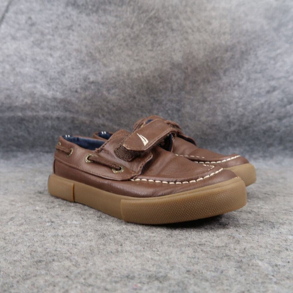 Nautica River Boat Shoes Toddler 9 Brown Classic Moc Loafer Strap Preppy Casual